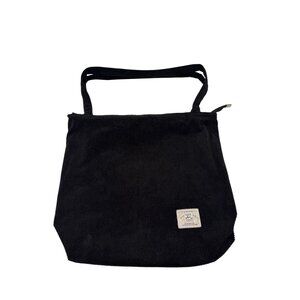 KALIDI Women Corduroy Tote Bag Zipper Casual Tote's Handbag Big Capacity Black